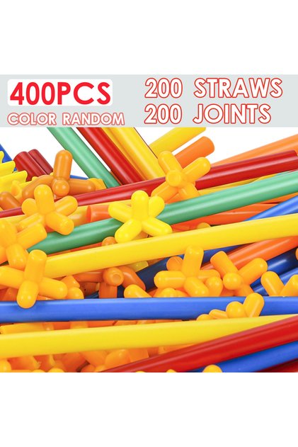wucaixg-400pcs Yiqu Soft Straw Magic Smart Stick Building Block Construction Puzzle Diy Home School