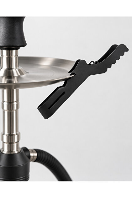 1,5 mm CNC Kesim Nargile Kömür Maşası – Tepsiye Asılabilir Siyah Metal Tasarım