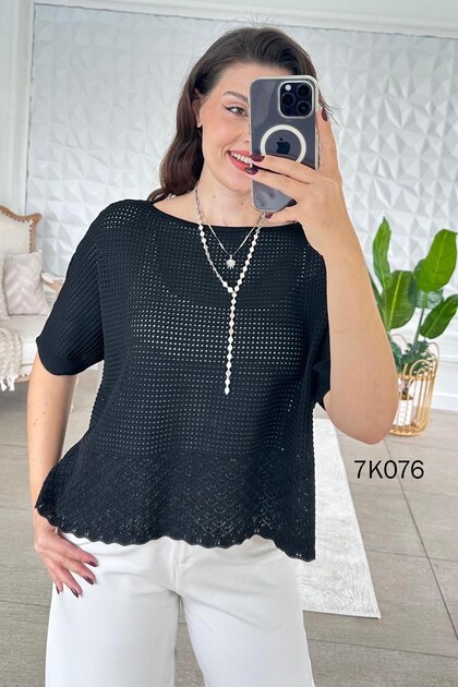 Openwork Knitwear Blouse 7K076