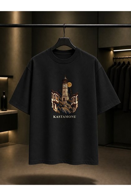Kastamonu Clock Tower Mansions Printed Unisex 100% Cotton T-Shirt