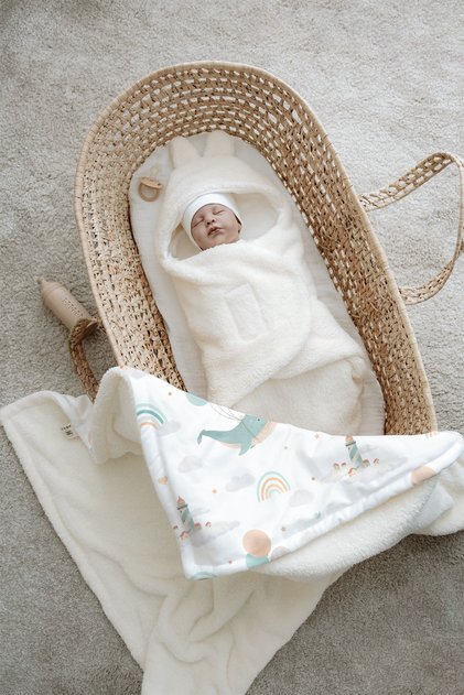Plush Swaddle and Double-Sided Blanket - Whale's Dreams