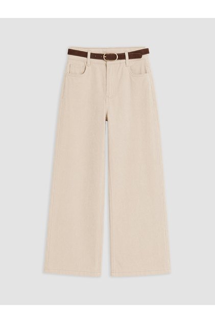 Two Mt Shop Quality Lcw Kids Beige Girls Gabardine Pants and Belt