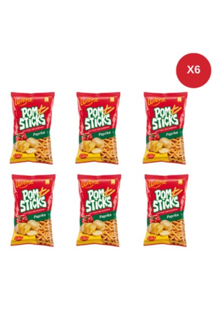 Pom Sticks Paprika Flavored Potato Chips 85g x 6 Adet