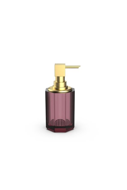 New Kristall Liquid Soap Dispenser, Countertop - Matte Gold/Burgundy