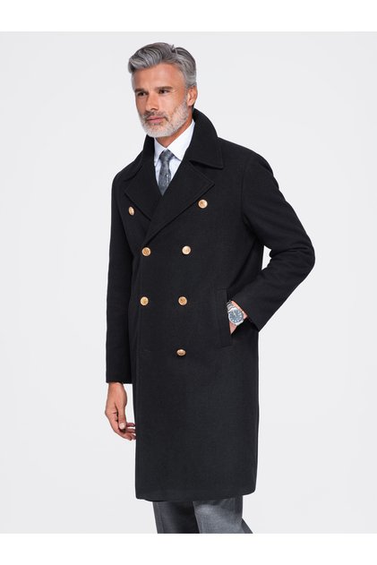 Herrenmantel, Regular Fit, Heritage-Stil Schwarz OM-COWC-0156