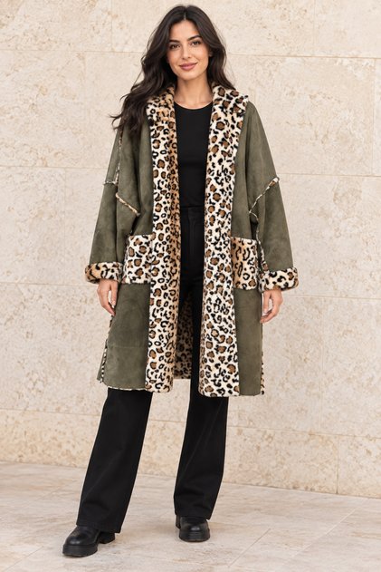 Women's Italian Reversible Wearable Leopard Jacket 46-52