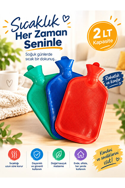 Doğal Kauçuk Sıcak Su Torbası 2 Litre