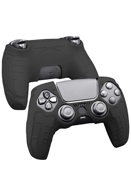 Husă de protecție din silicon pentru PS5 DualSense, Textură anti-alunecare, Decupaje precise, Profil subțire, Lavabilă, Protecție zilnică, Silicon, Negru