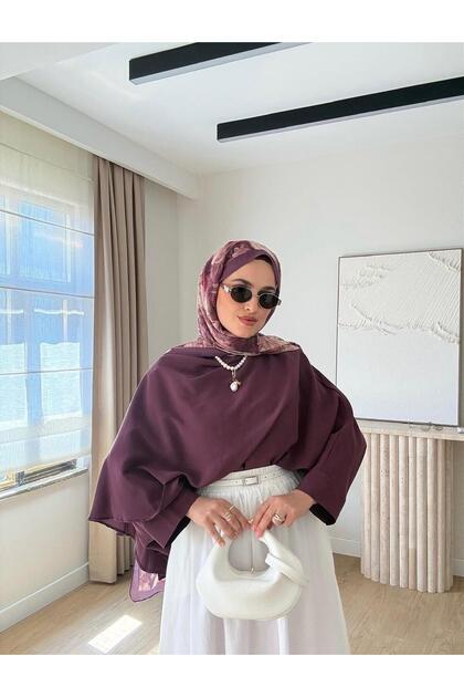 Women's Oversize Loose Bat Sleeve Stylish and Comfortable Daily Hijab Shirt
