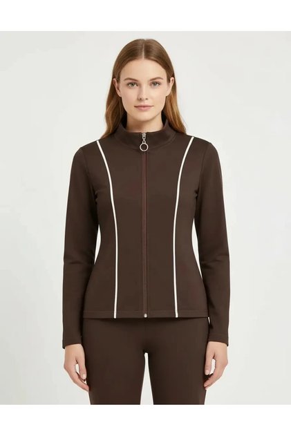 Piping Detail Slim Fit Sweatshirt