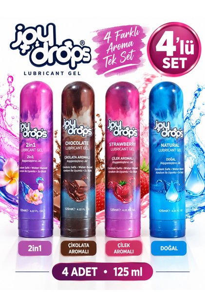 CREAM & LOTION 各2個セット JoyDrops Joy Drops 4'lü Kayganlaştırıcı Jel Seti – 2in1, Çikolata