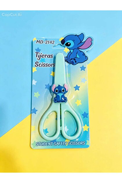 Stitch Figürlü Küt Uçlu Öğrenci Makası Ergonomik Saplı Okul Makası
