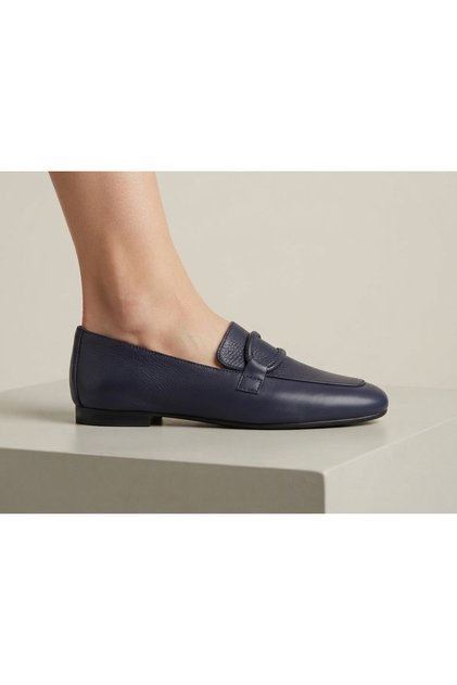 Genuine Leather Matte Iconic Buckle Loafer Women's Shoes