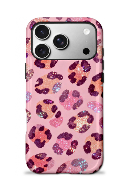 Compatible with iPhone 17 Pro Max / 18 Pro Max - Pink Tiny Leopard, Double Layer Cover, Glossy Surface Protective Case