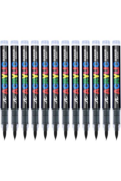 KsopiaVobs Acrylic Paint Pens, Soft Brush Tip Acrylic Paint Markers, 36 Color Markers Ideal for Canv