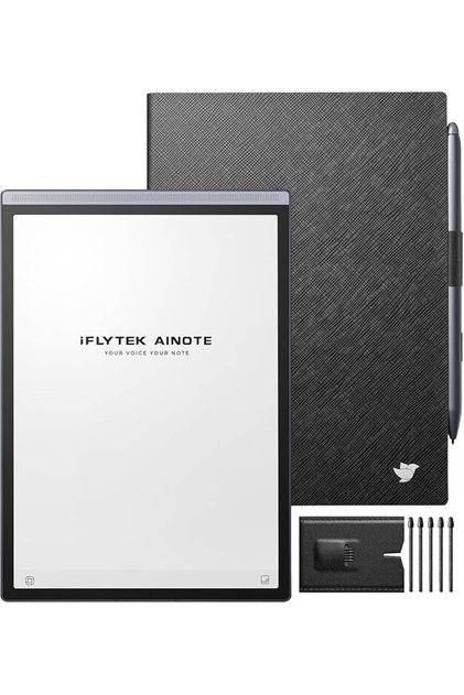 حزمة جهاز AINOTE Air 2 الرقمي لتدوين الملاحظات - جهاز لوحي 8.2 بوصة مع قلم، 5 خراطيش قلم إضافية وحافظة سوداء C