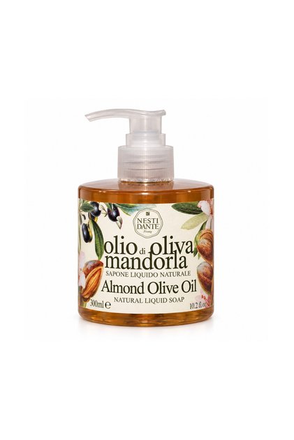 Almond & Olive Oil Natural Liquid Soap 300ml - Italian Luxury Hand & Body Wash, Moisturizing Plant-Based Cleanser, SLS-Free, Vegan, Gentle for All Skin Types