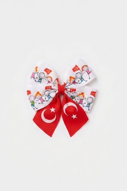 White Hand-In-Hand Children's Patterned Moon Star Tail Girl's Buckle