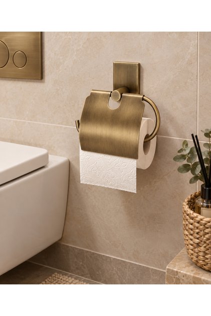Adhesive Toilet Paper Holder-Stainless Steel-Antique