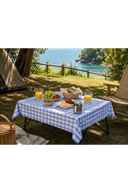 Dertsiz Checkered Plaid Blue Tablecloth Picnic Tableware Birthday Party Table Decoration Pinterest