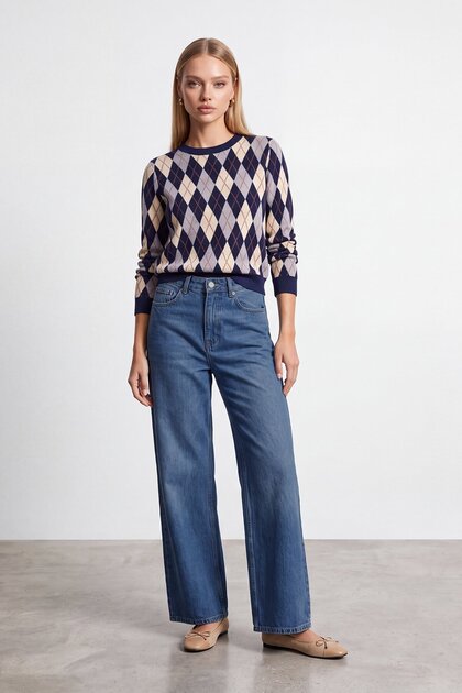 High waist wide leg pants