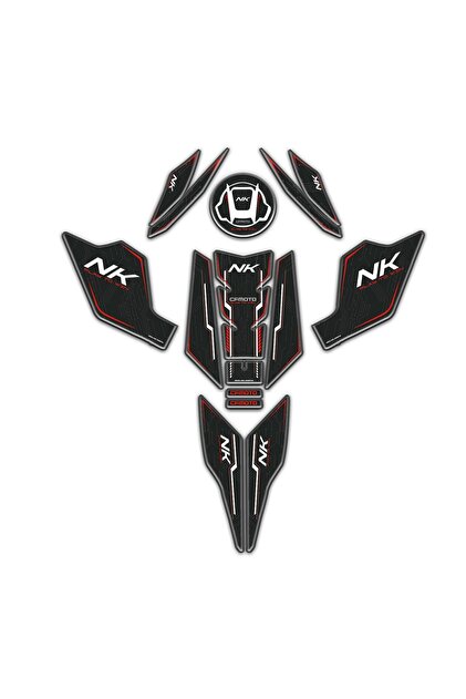 CfMoto NK 250 2023 - 2027 Uyumlu Tank Pad Kuyruk Pad Kafa Pad Full Set Redlinegrafik