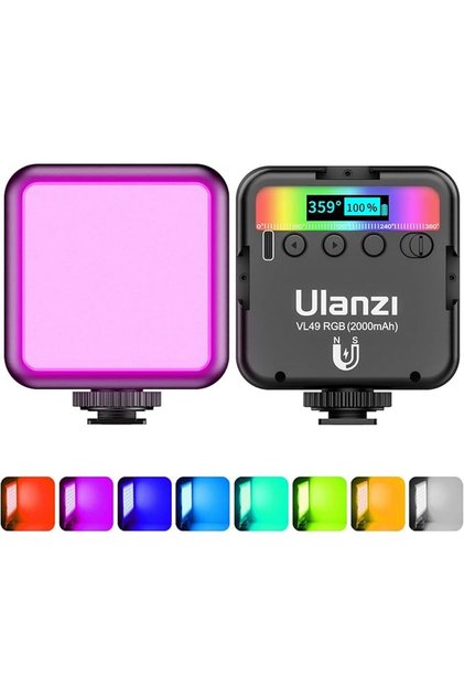 إضاءة RGB من ULANZI للتصوير الفوتوغرافي والفيديو، ضوء LED للكاميرا بـ 60 مصباح LED قابل للتعديل
