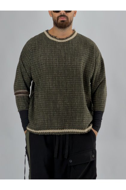Ribbed green men's sweatshirt coc3462