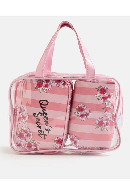 Women Assorted Floral Print 3 Piece Cosmetic Bag Set