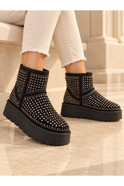 Ghete Dama din Piele Ecologica Intoarsa Negre Cod: B009 (E3)