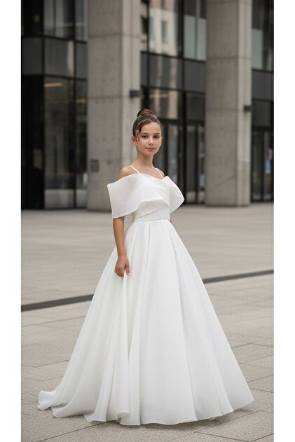 Princess Model Dress for Ages 7-15 - Ecru