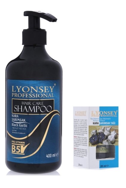 lyonsey Kara Sarımsak Saç Bakım Seti Lyonsey Şampuan 400 ml + Bakım Yağı 20 ml
