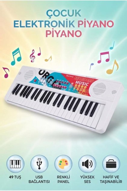 ミュージック  World HAK İŞ OYUNCAK Çocuklar İçin My Music World Elektronik Klavye
