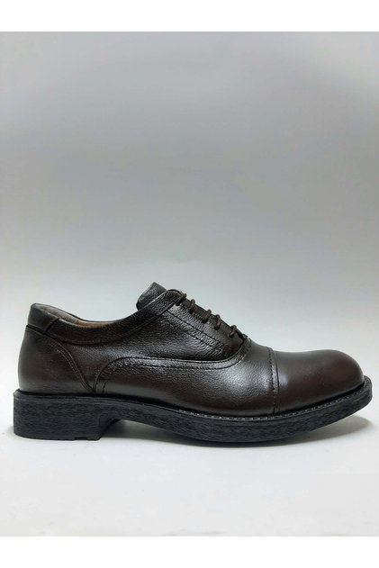 Genuine Leather Lace-Up Brown Rubber Sole Winter Men's Shoes