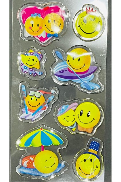 Three-Dimensional Gel Jelly-Like 3D Emojis Self-Adhesive Holiday-Themed Sticker