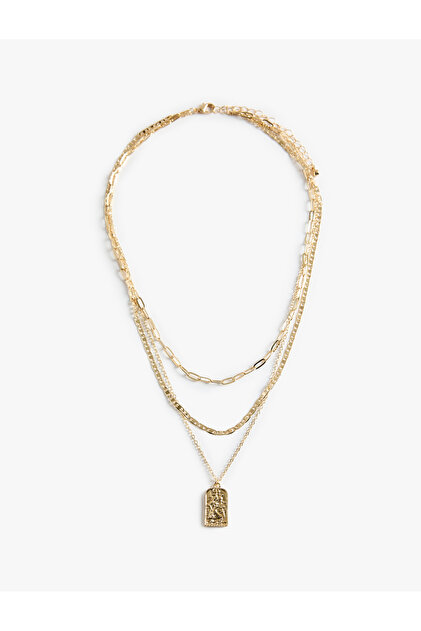 Textured Chain with Dangle Multiple Pendants