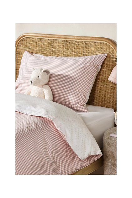 Double-Sided Organic Cotton Plaid Children's Duvet Cover Set - Double Size