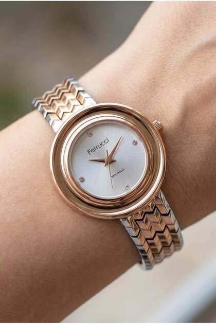 Rose-Silver Women's Wristwatch |   33 mm Aesthetic Design, Stylish and Modern