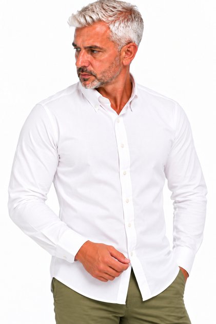 Men's Premium Slim Long Sleeve White Shirt