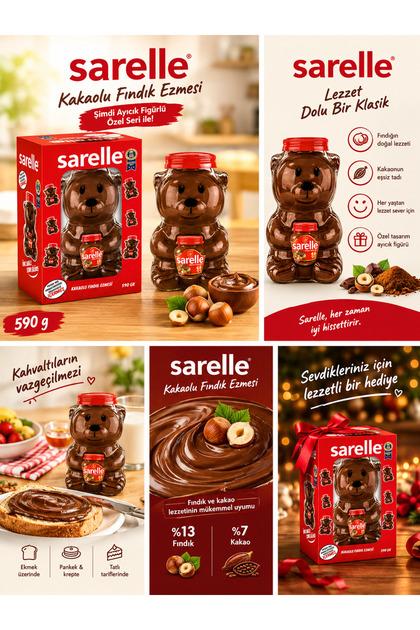 Kakaolu Fındık Ezmesi 590 g Ayıcık Figürlü Özel Seri