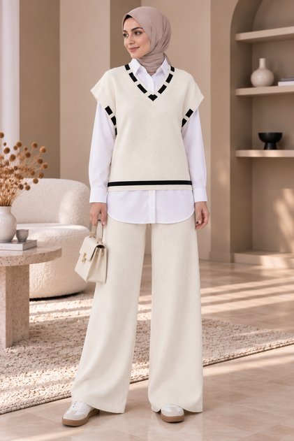 Sweater Pants Double Knitwear Women's Set
