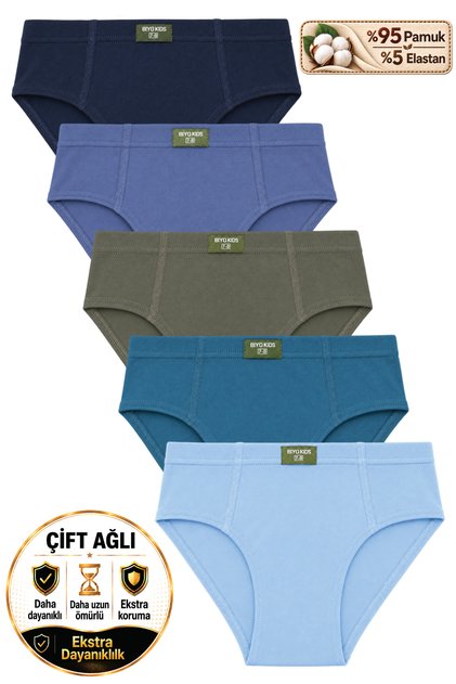 Erkek Çocuk Külot 5’li Paket - %95 Pamuk %5 Elastan - Çift Ağlı