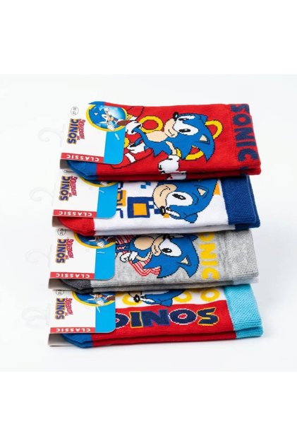 4-Piece Boys' Sonic the Hedgehog Cotton Booties Socks