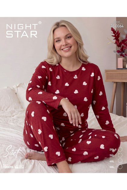Nova Hearted Super Soft Plus Size Pajama Set