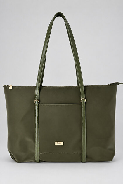 Pera Women's Parachute Fabric Shoulder Bag - Khaki