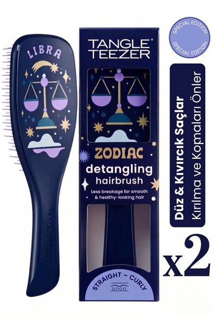 Zodiac The Ultimate Detangler Libra Saç Açıcı Tarak (Düz ve Kıvırcık Saçlar) - Terazi Burcu x2