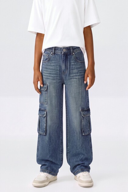 Geniş paça kargo jean