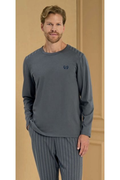 100% Cotton Long Sleeve Men's Pajama Set