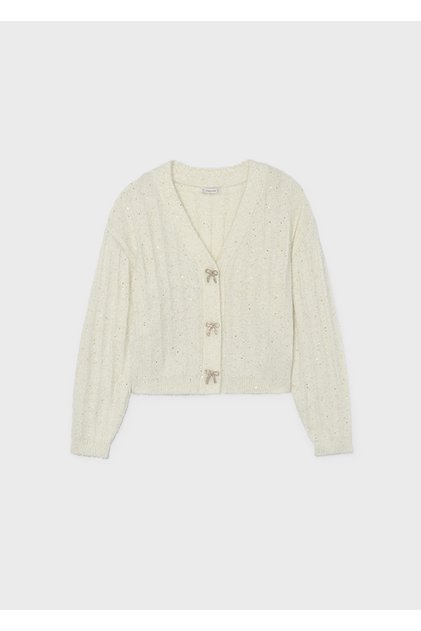 Girl's Knitted Cardigan Cream 7345