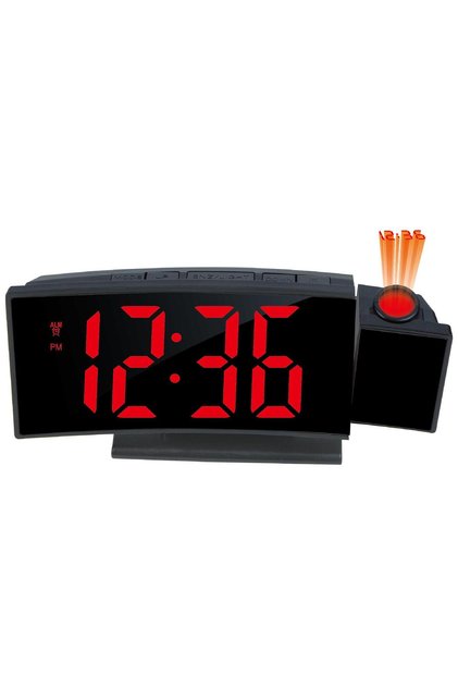 Projeksiyonlu Dijital Masa Saati Kırmızı LED Ekranlı Alarm Snooze Sıcaklık Tarih USB ve Pil